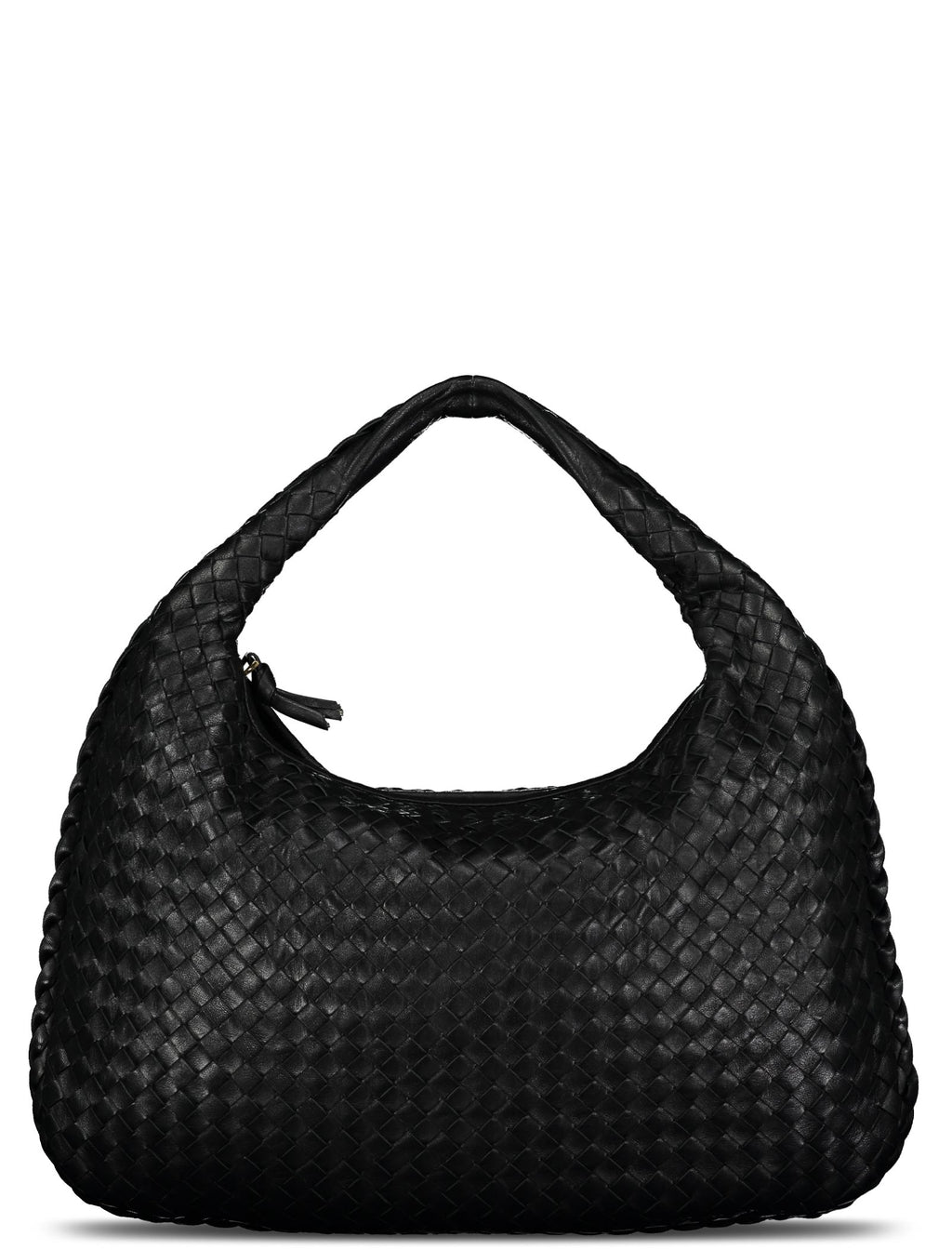 Black Medium Intrecciato Hobo Bag