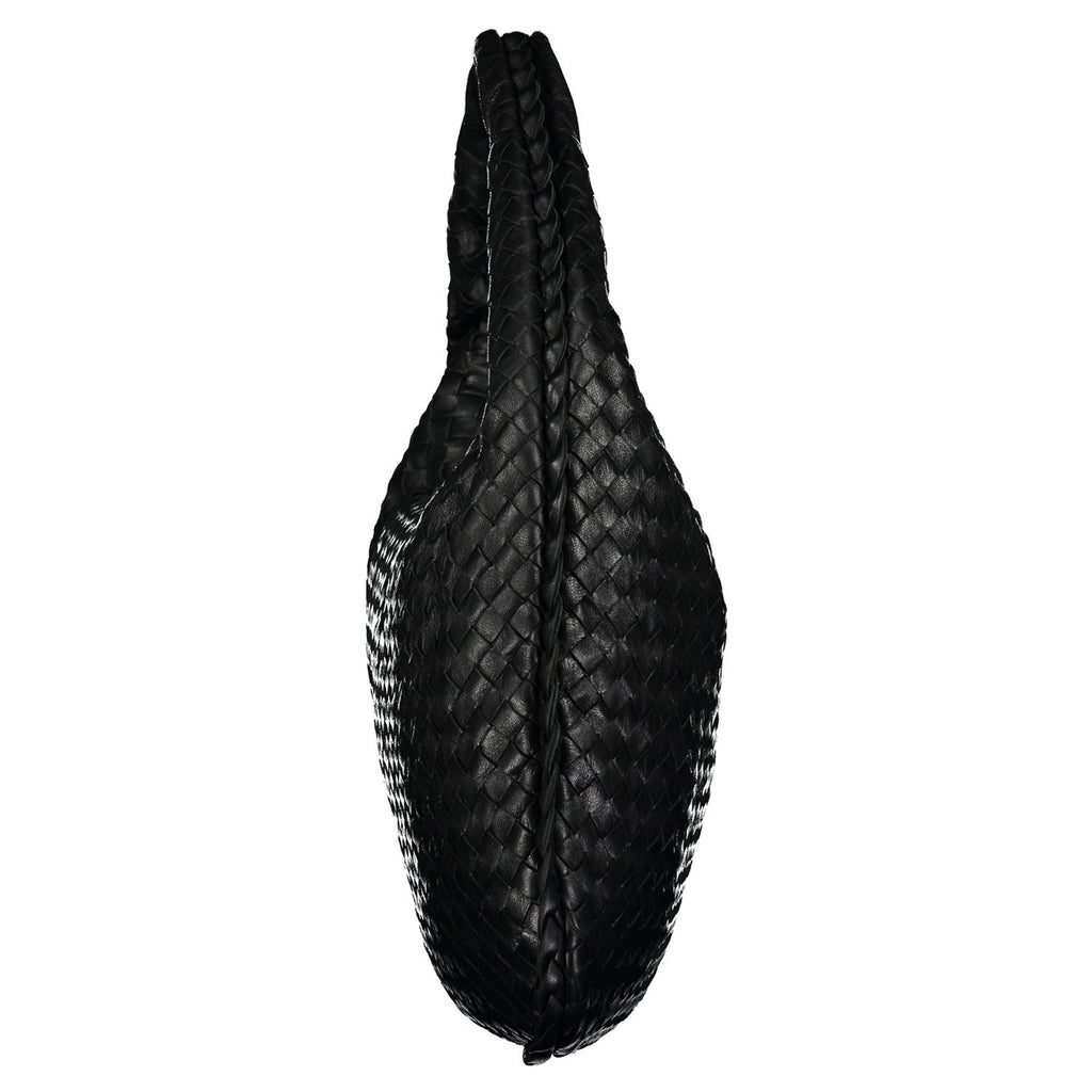Black Medium Intrecciato Hobo Bag