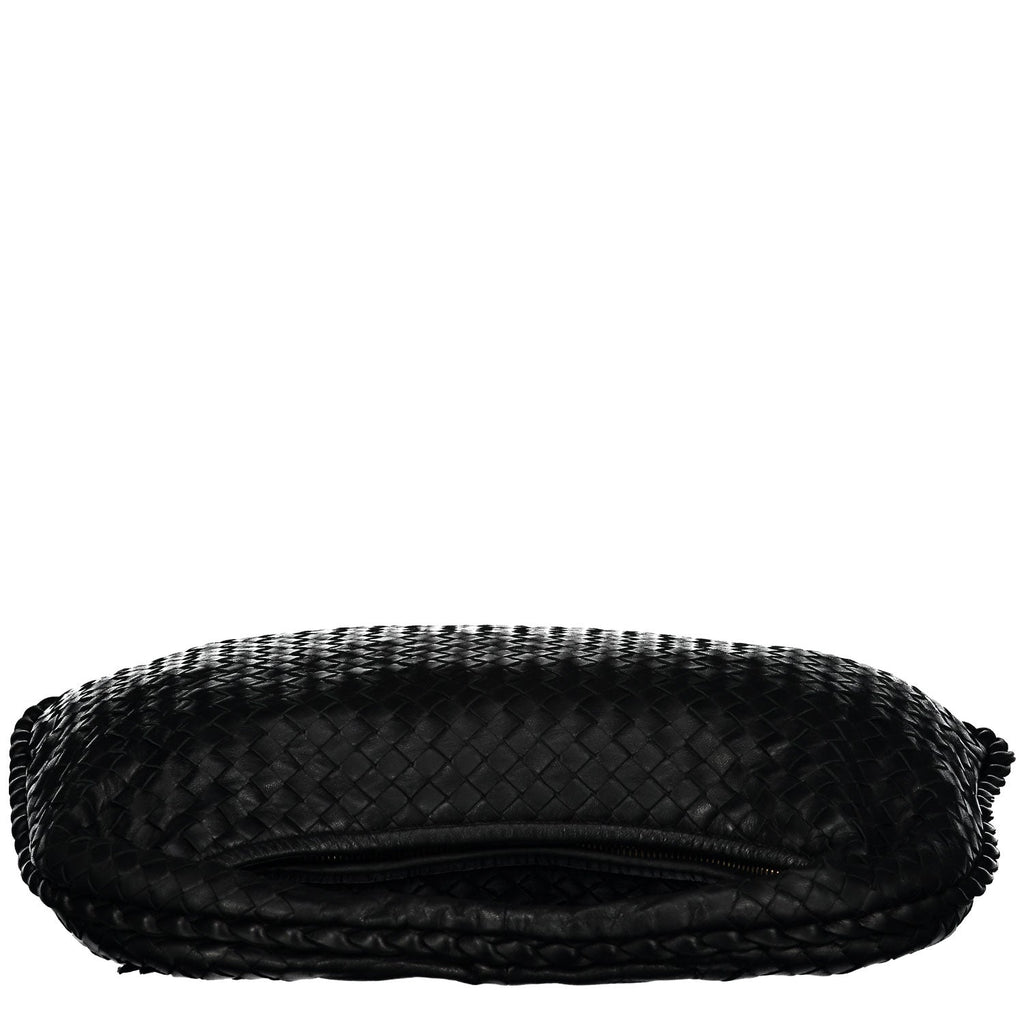 Black Medium Intrecciato Hobo Bag