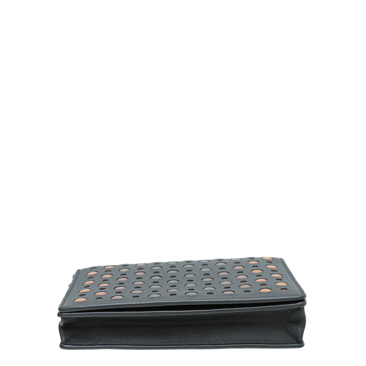Bottega Veneta Black Multicolor Perforated Details Chain Wallet