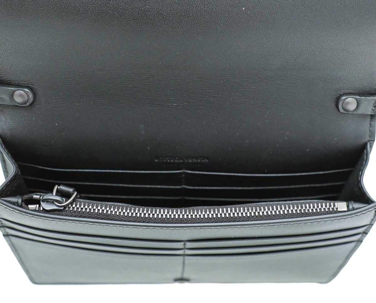 Bottega Veneta Black Multicolor Perforated Details Chain Wallet