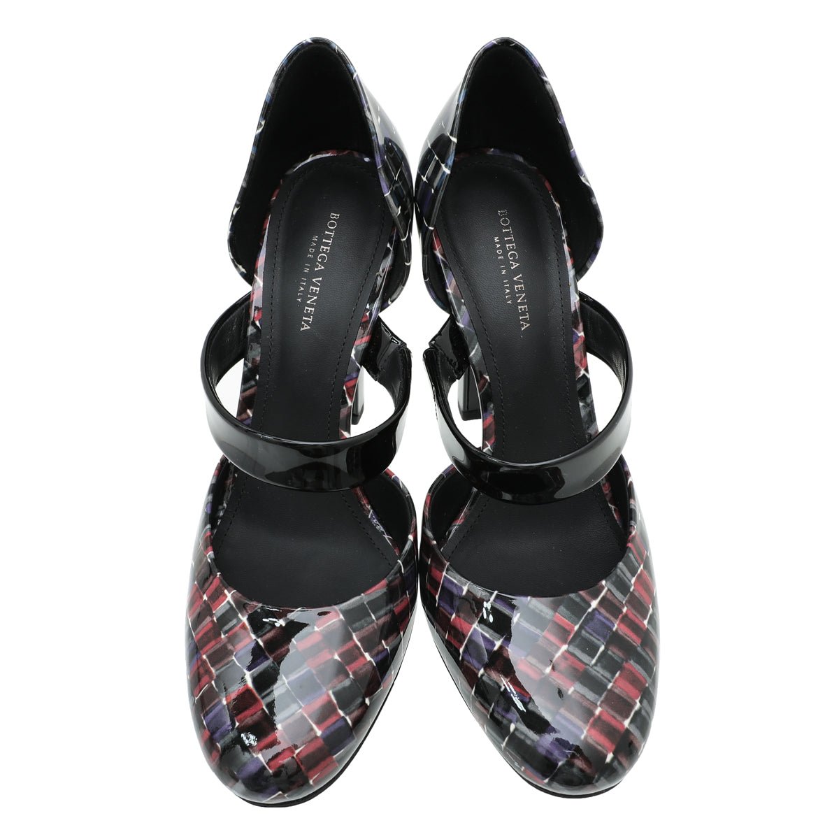 Bottega Veneta Black Multicolor Woven Print Strap D'orsay Pump 36