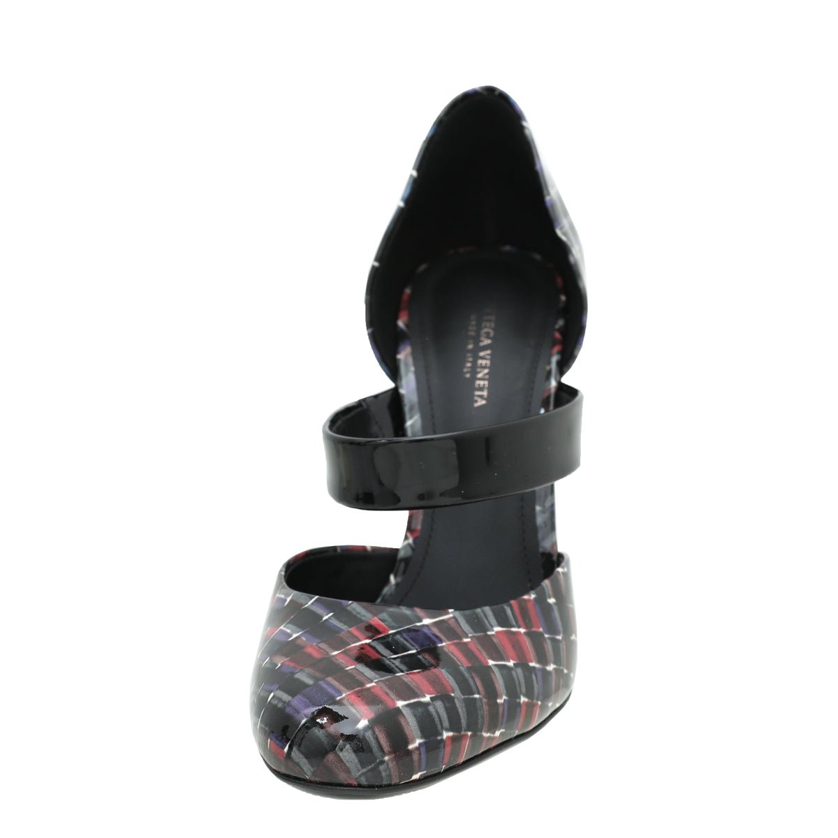 Bottega Veneta Black Multicolor Woven Print Strap D'orsay Pump 36