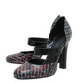 Bottega Veneta Black Multicolor Woven Print Strap D'orsay Pump 36
