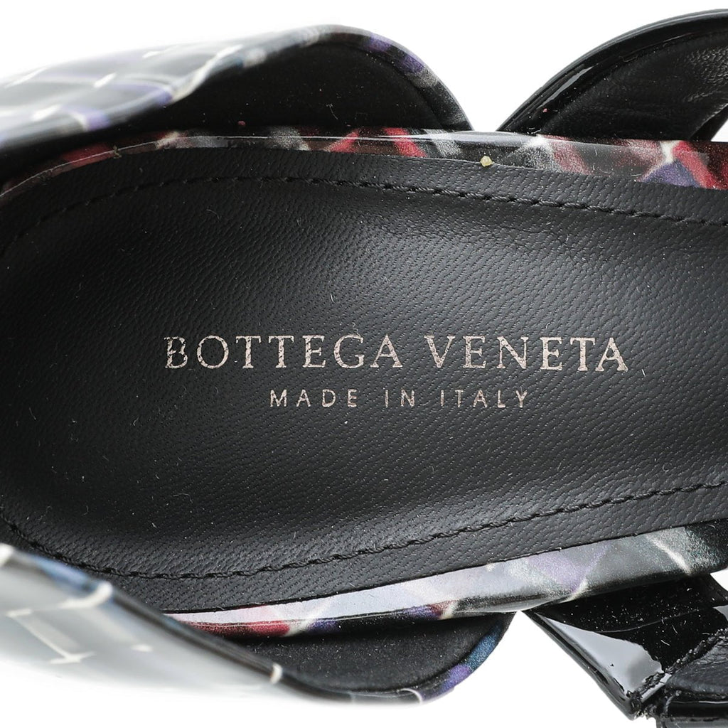Bottega Veneta Black Multicolor Woven Print Strap D'orsay Pump 36