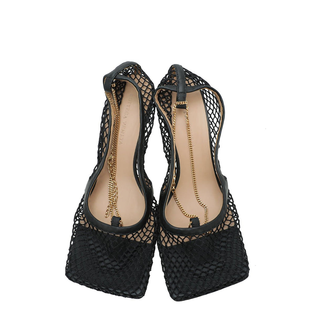 Bottega Veneta Black Stretch Chain Pump 38