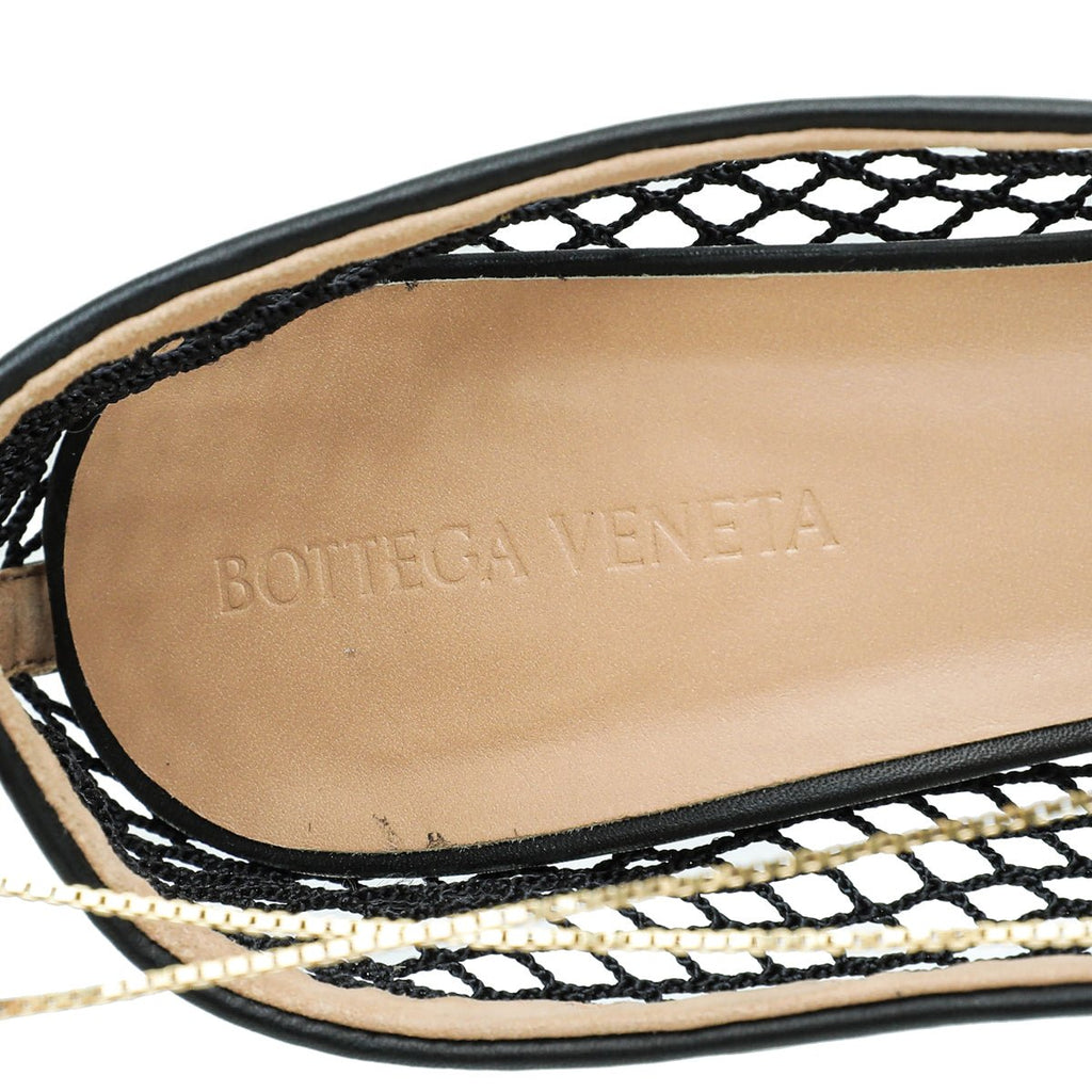 Bottega Veneta Black Stretch Lace-Up Sandal 38.5