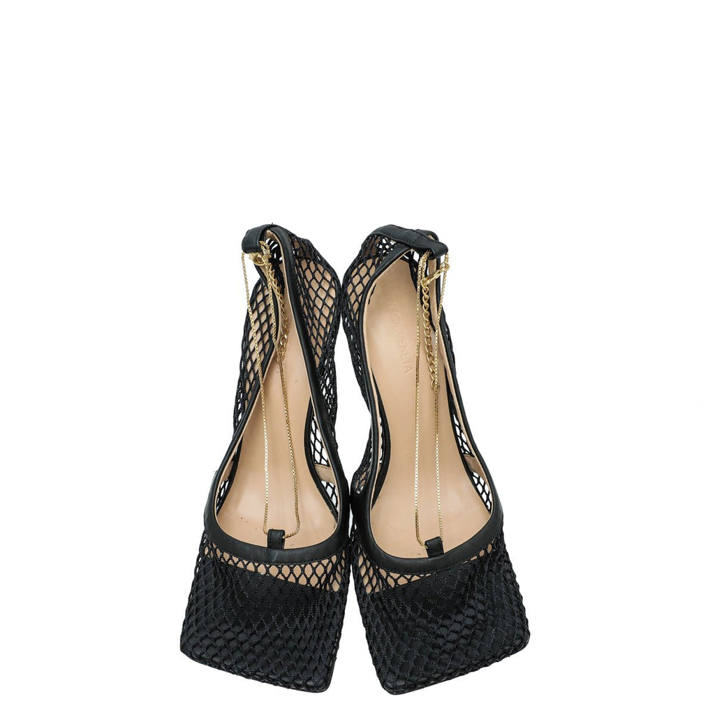 Bottega Veneta Black Stretch Lace-Up Sandal 38.5