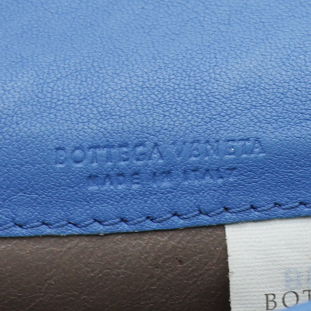 Bottega Veneta Blue Intrecciato Flap Card Case