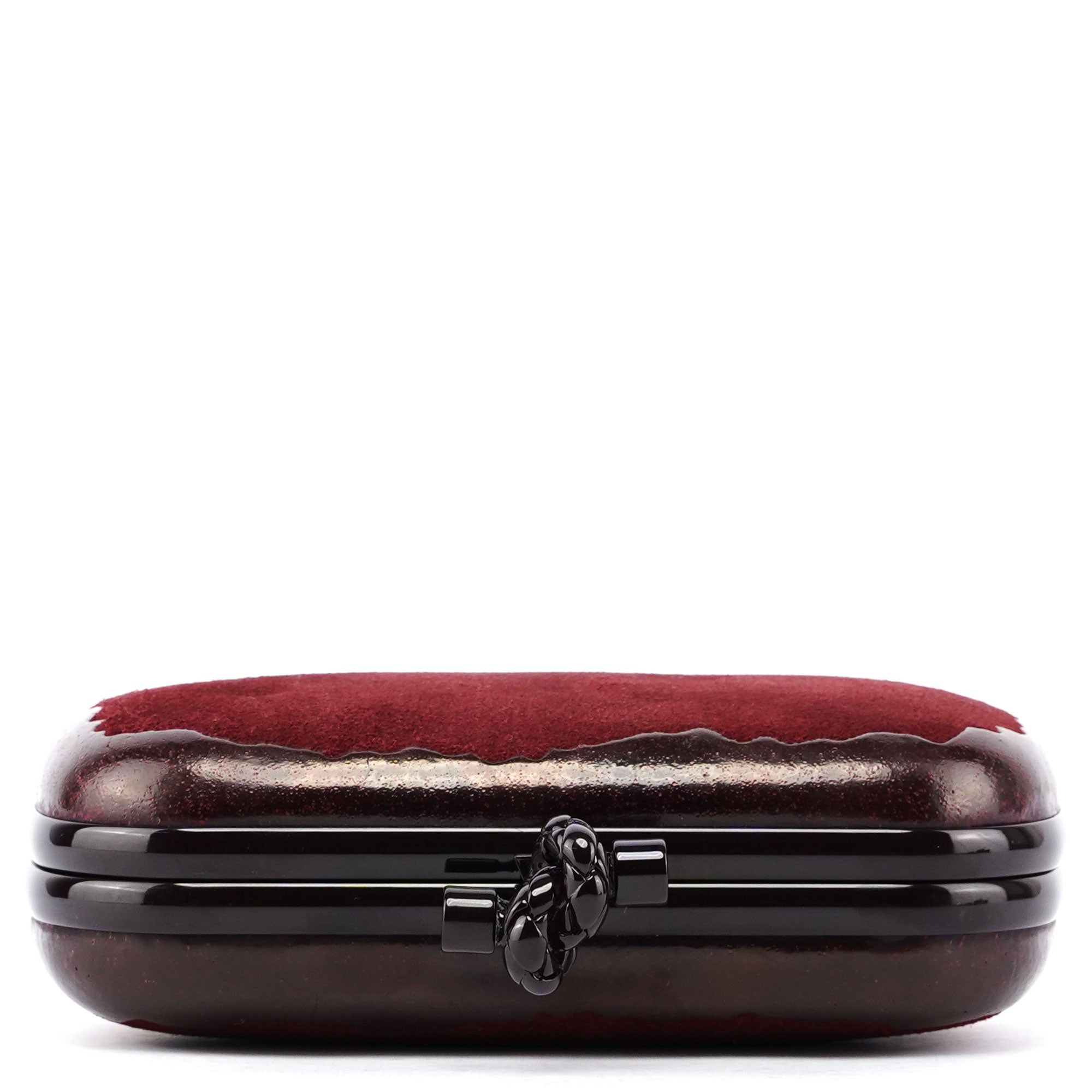 Bottega Veneta Burgundy Suede Pochette Knot