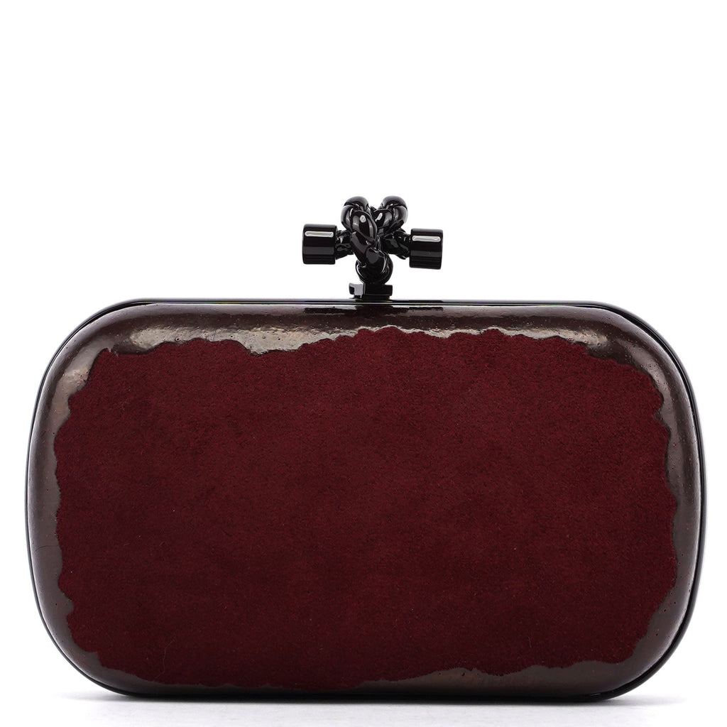 Bottega Veneta Burgundy Suede Pochette Knot