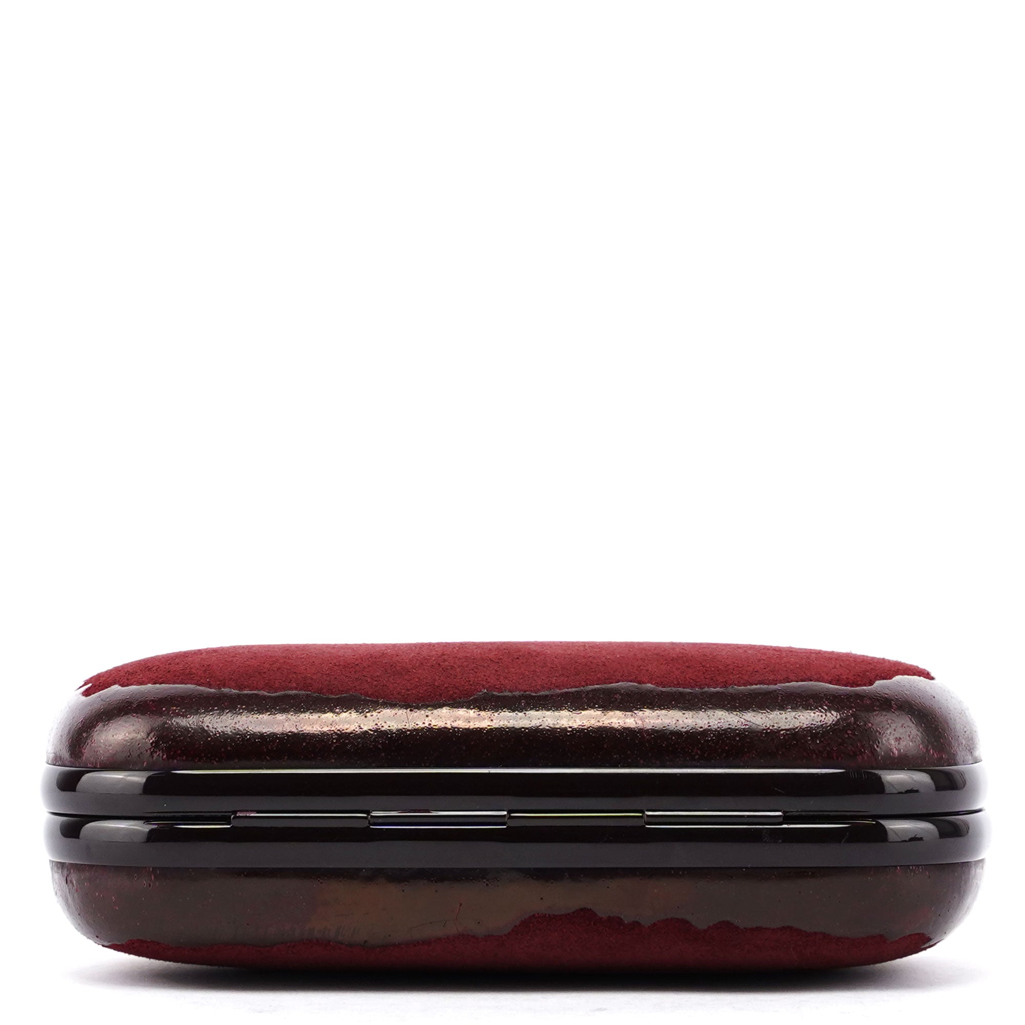 Bottega Veneta Burgundy Suede Pochette Knot
