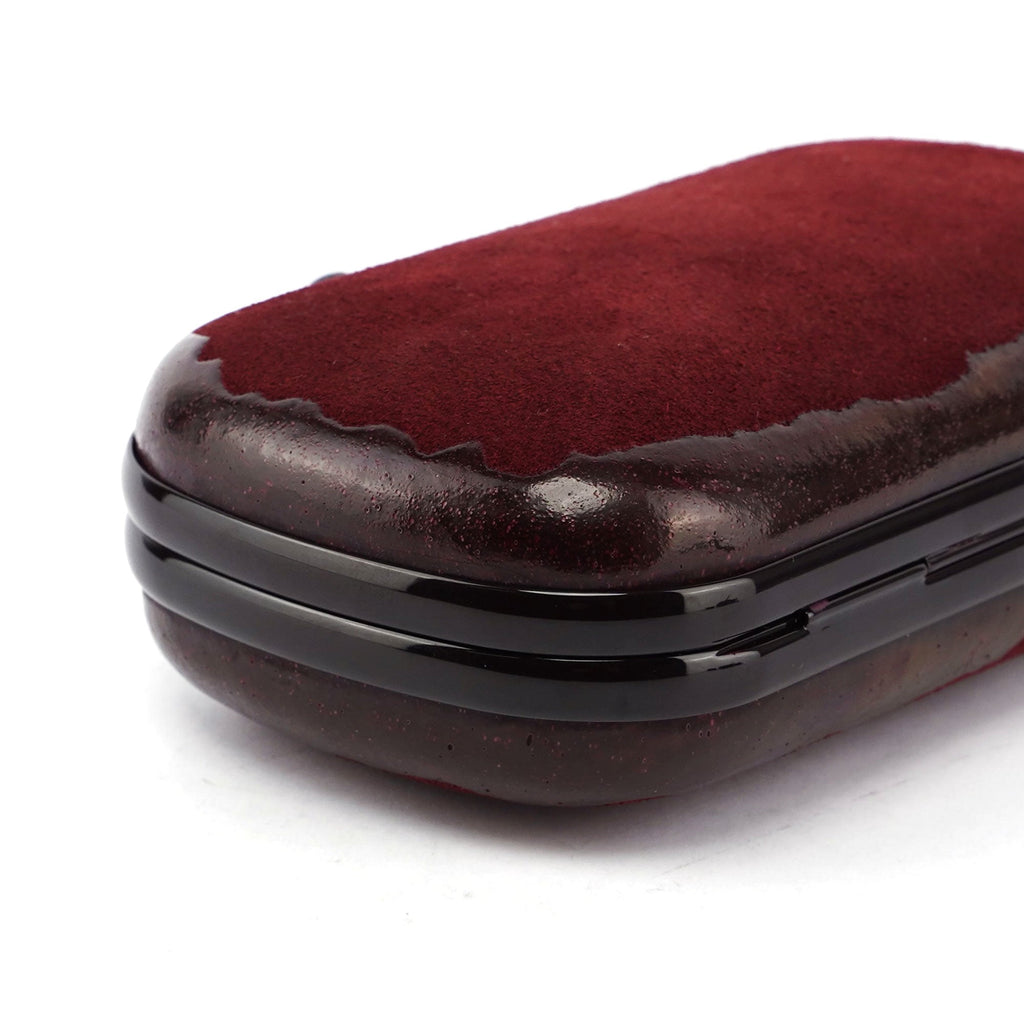 Bottega Veneta Burgundy Suede Pochette Knot