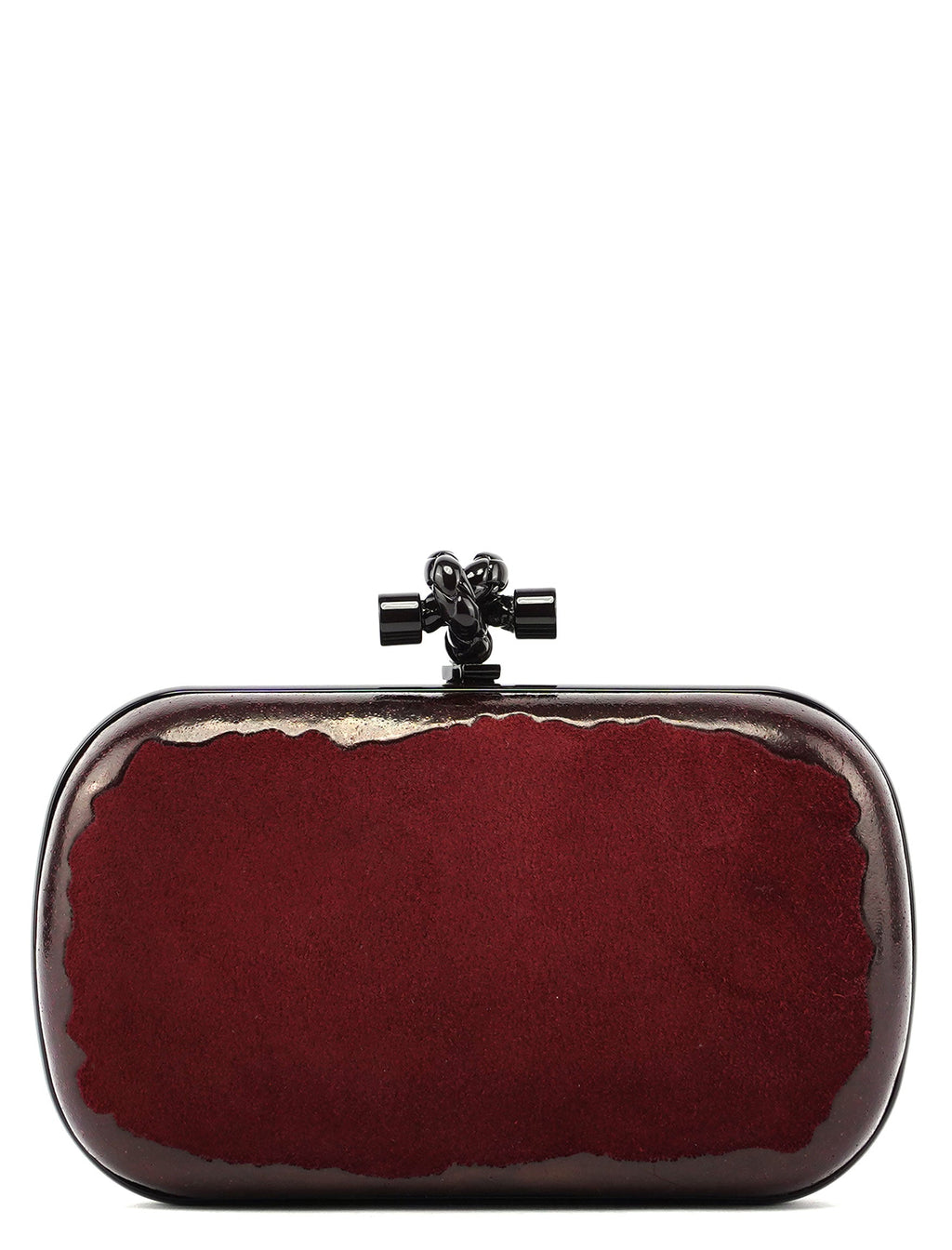 Bottega Veneta Burgundy Suede Pochette Knot