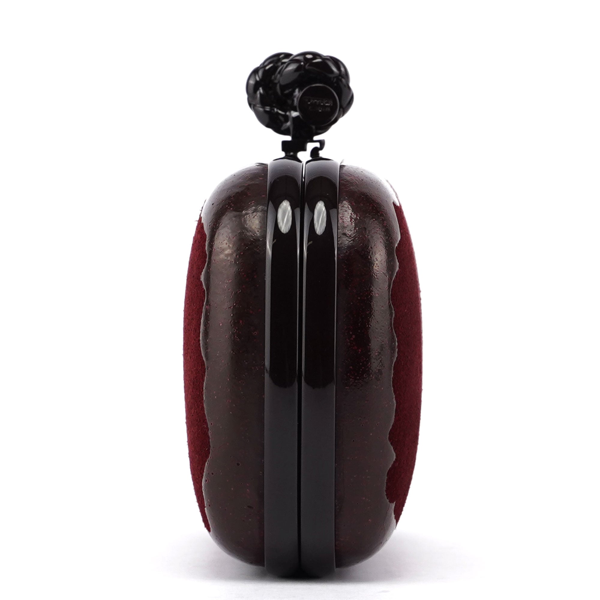 Bottega Veneta Burgundy Suede Pochette Knot