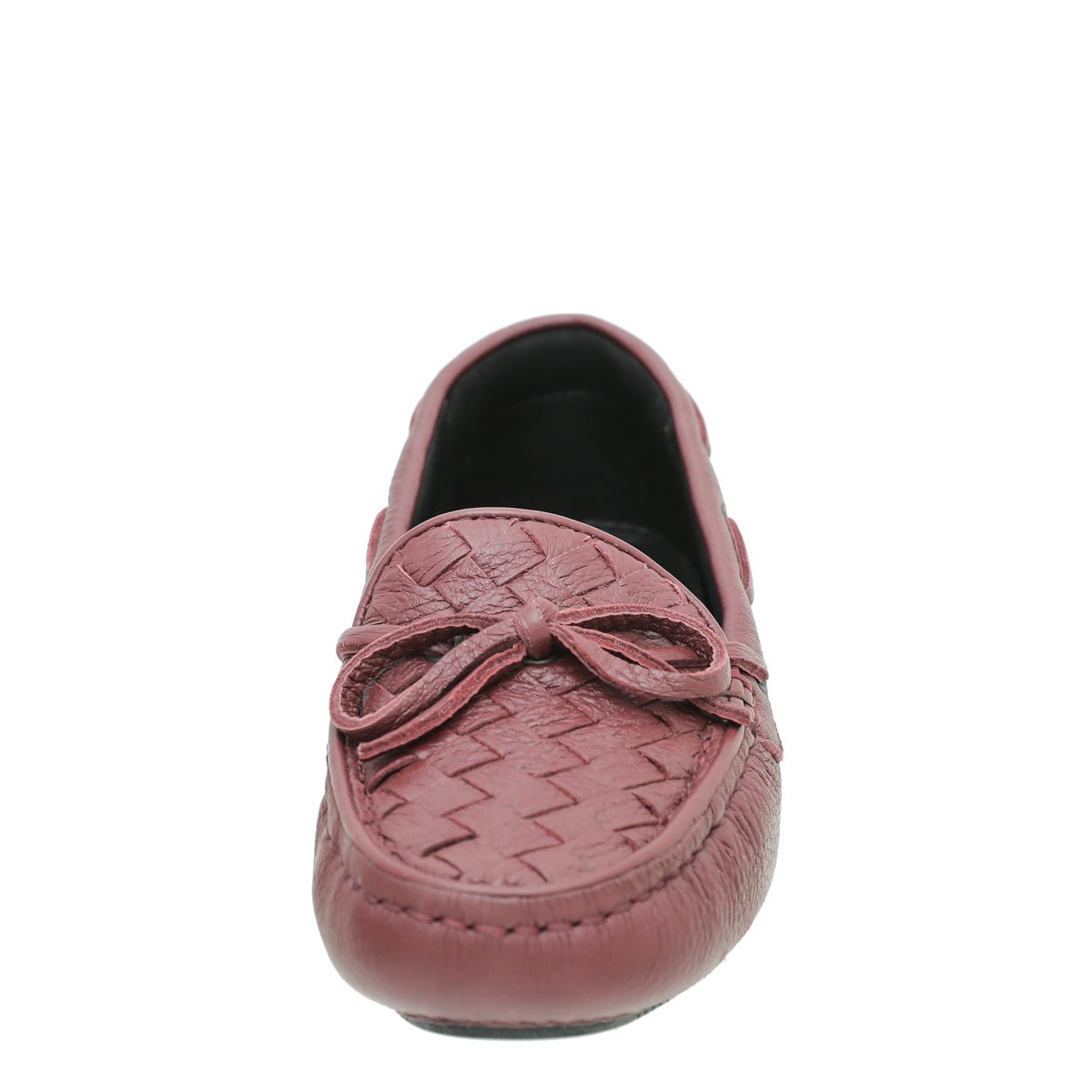 Bottega Veneta Burgundy Intrecciato Loafers 35