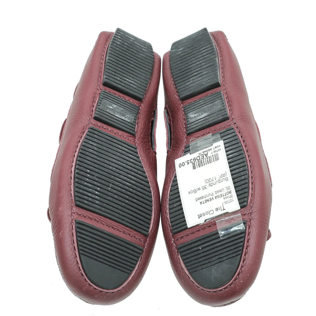 Bottega Veneta Burgundy Intrecciato Loafers 35