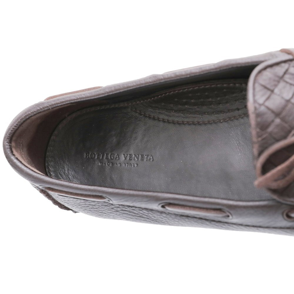 Bottega Veneta Chocolate Brown Intrecciato Bow Loafers 39.5