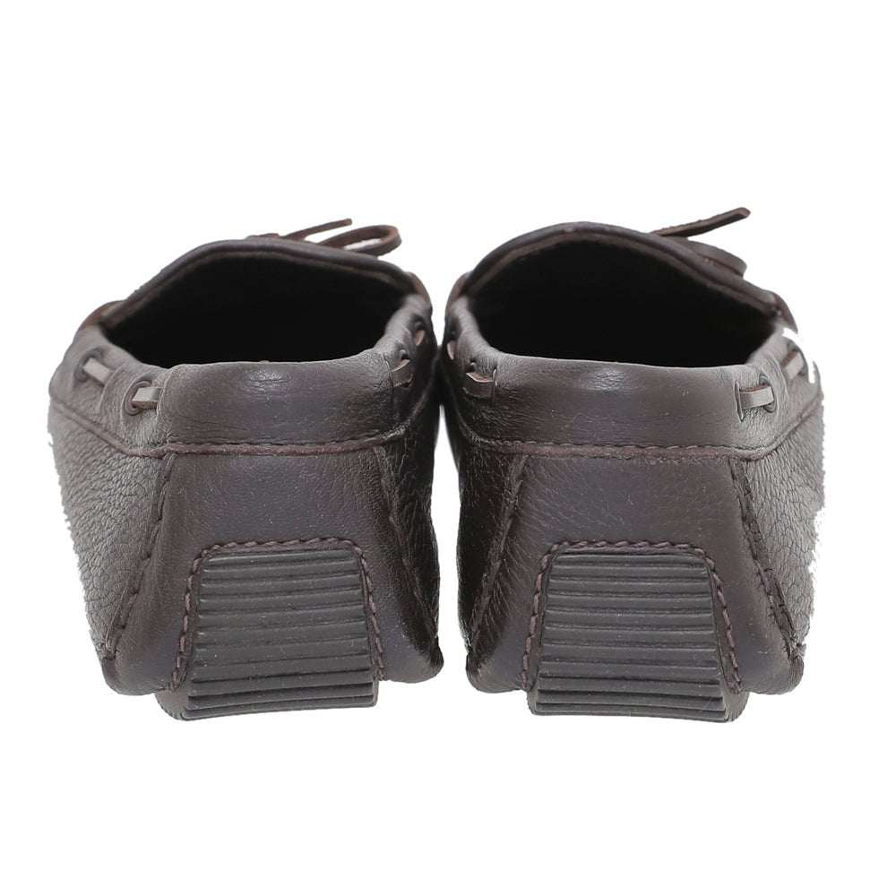 Bottega Veneta Chocolate Brown Intrecciato Bow Loafers 39.5