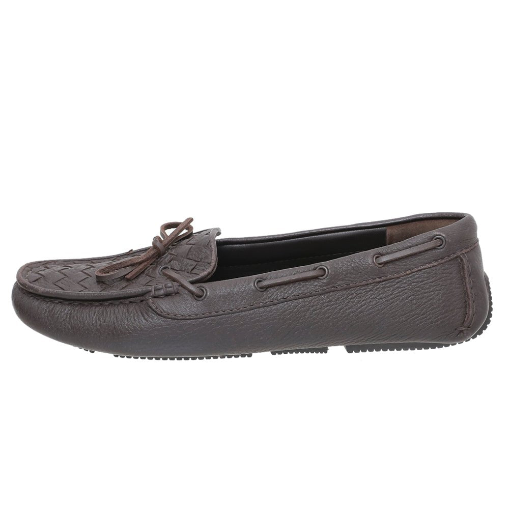 Bottega Veneta Chocolate Brown Intrecciato Bow Loafers 39.5
