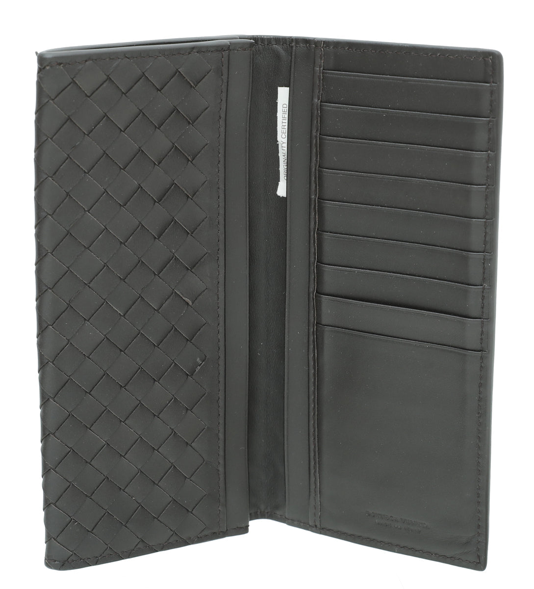 Bottega Veneta Chocolate Intrecciato Yen Wallet