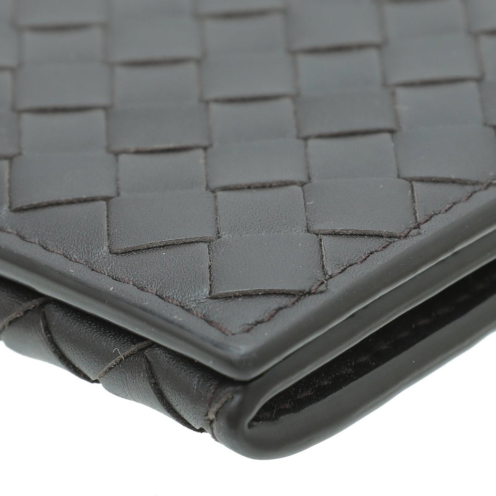 Bottega Veneta Chocolate Intrecciato Yen Wallet