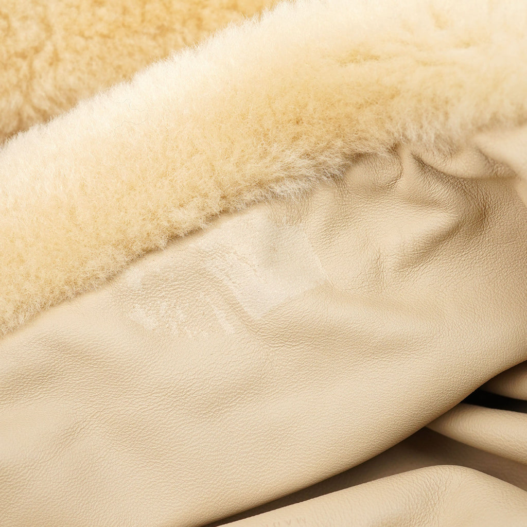 Cream Faux Fur Shoulder Bag