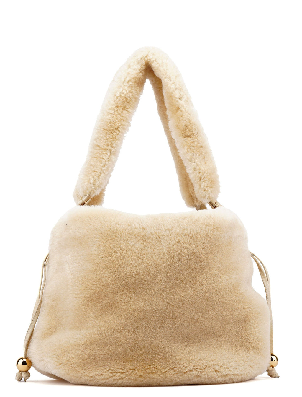 Cream Faux Fur Shoulder Bag