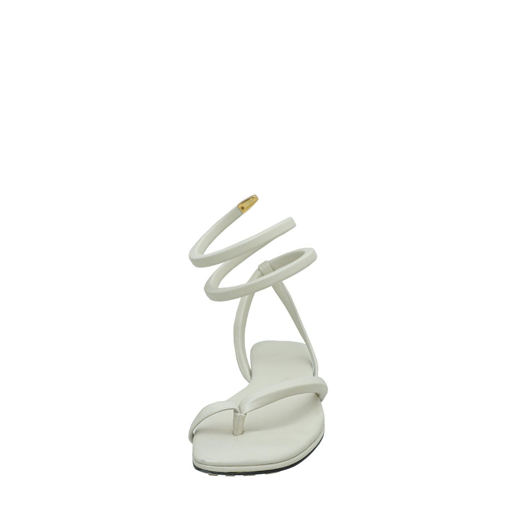 Bottega Veneta Cream Spiral Flat Sandals 40