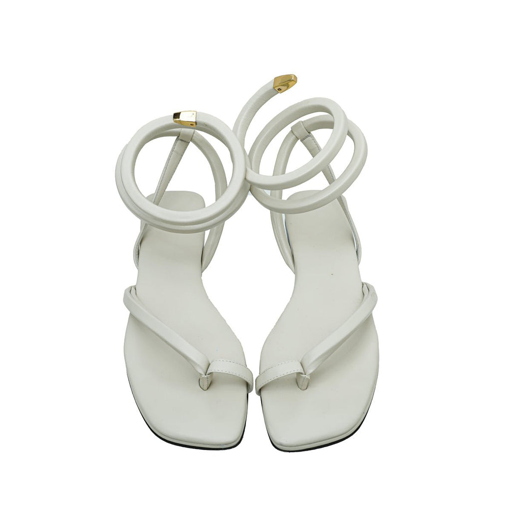 Bottega Veneta Cream Spiral Flat Sandals 40