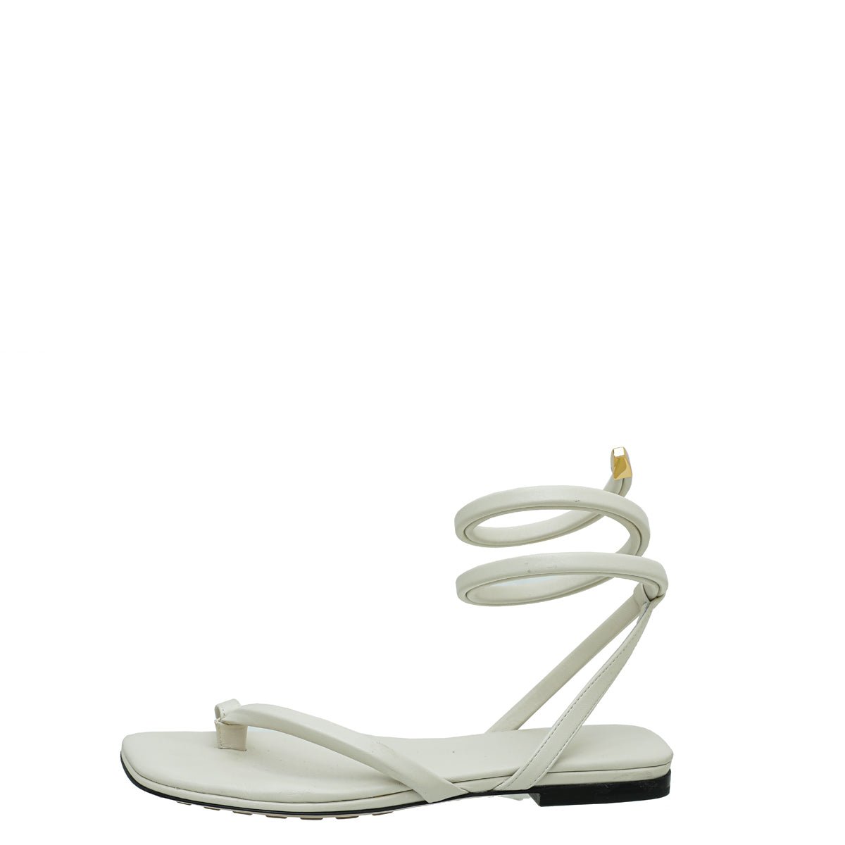 Bottega Veneta Cream Spiral Flat Sandals 40