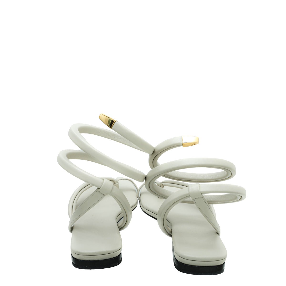 Bottega Veneta Cream Spiral Flat Sandals 40