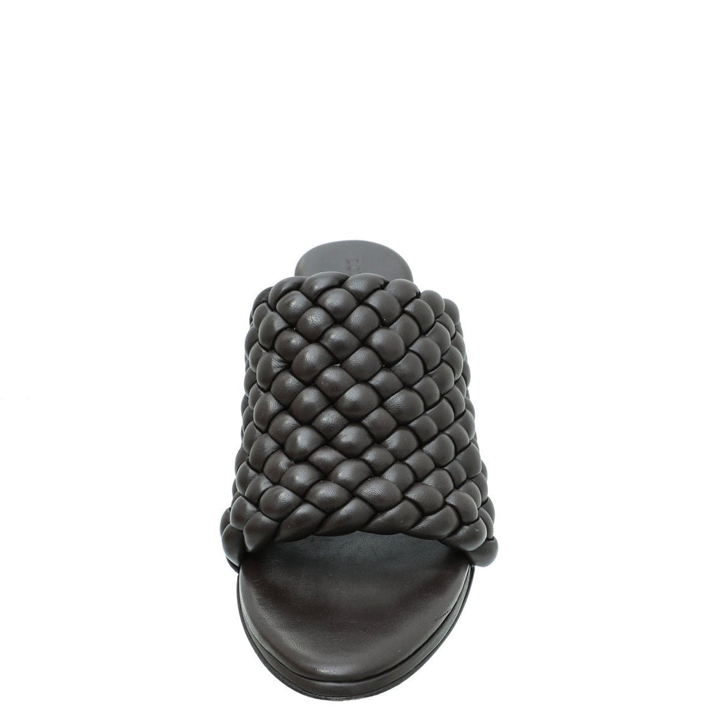Bottega Veneta Dark Brown Padded Intrecciato Curve Sandals 38