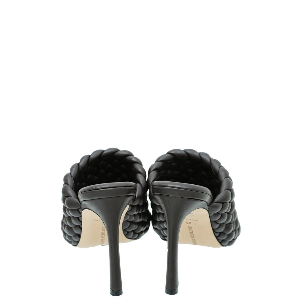 Bottega Veneta Dark Brown Padded Intrecciato Curve Sandals 38
