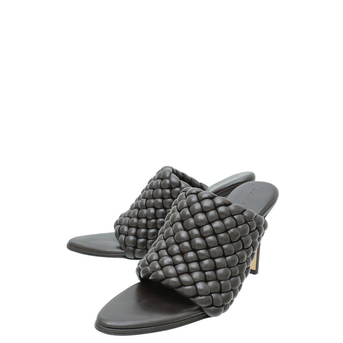 Bottega Veneta Dark Brown Padded Intrecciato Curve Sandals 38