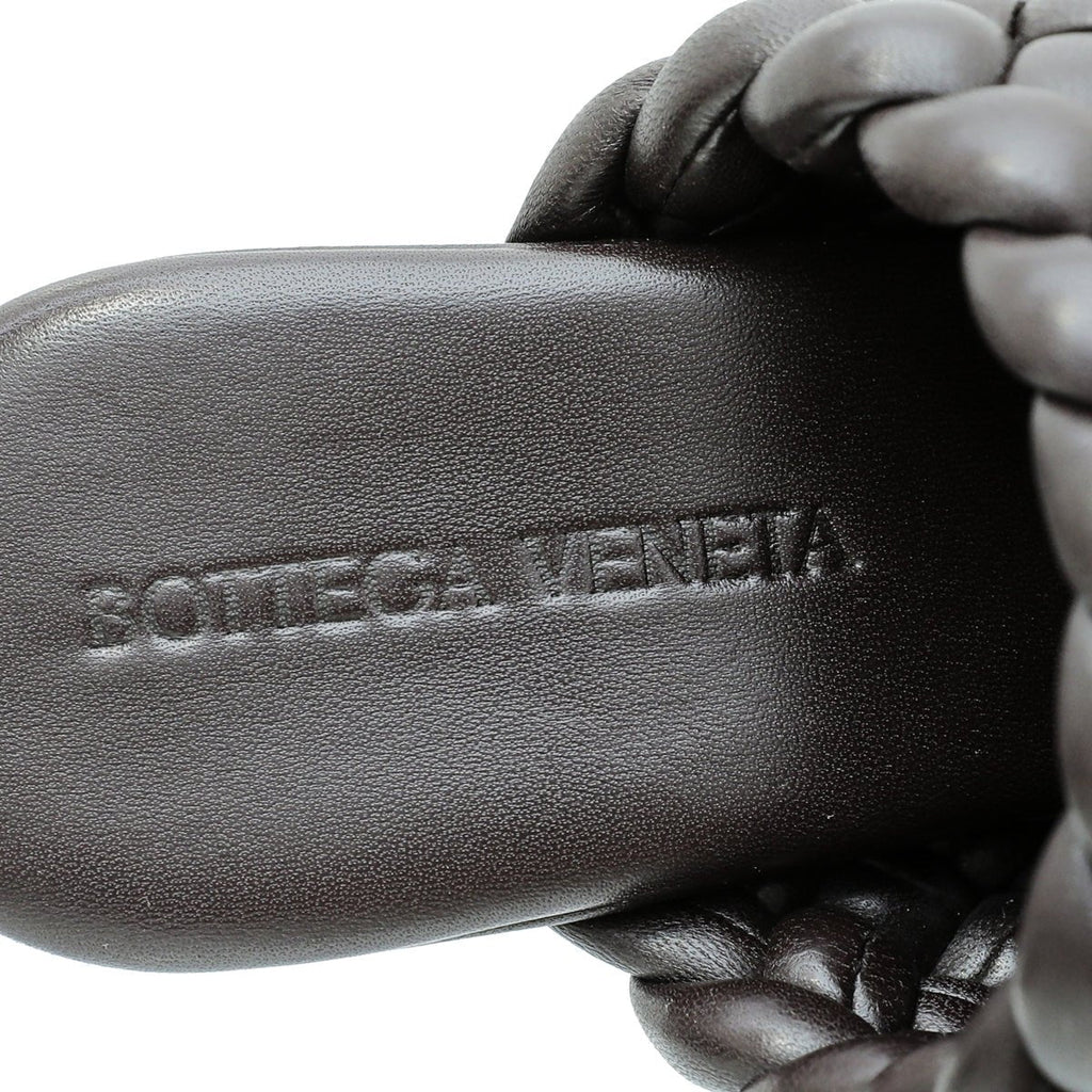 Bottega Veneta Dark Brown Padded Intrecciato Curve Sandals 38