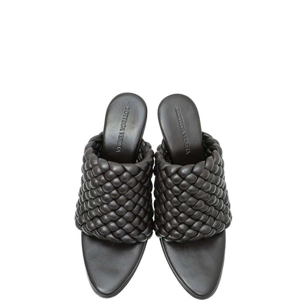 Bottega Veneta Dark Brown Padded Intrecciato Curve Sandals 38