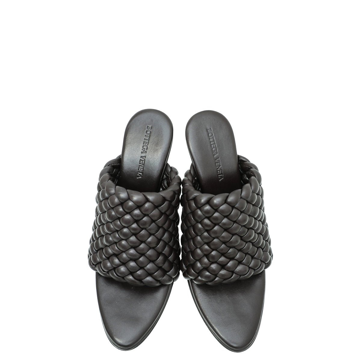 Bottega Veneta Dark Brown Padded Intrecciato Curve Sandals 38