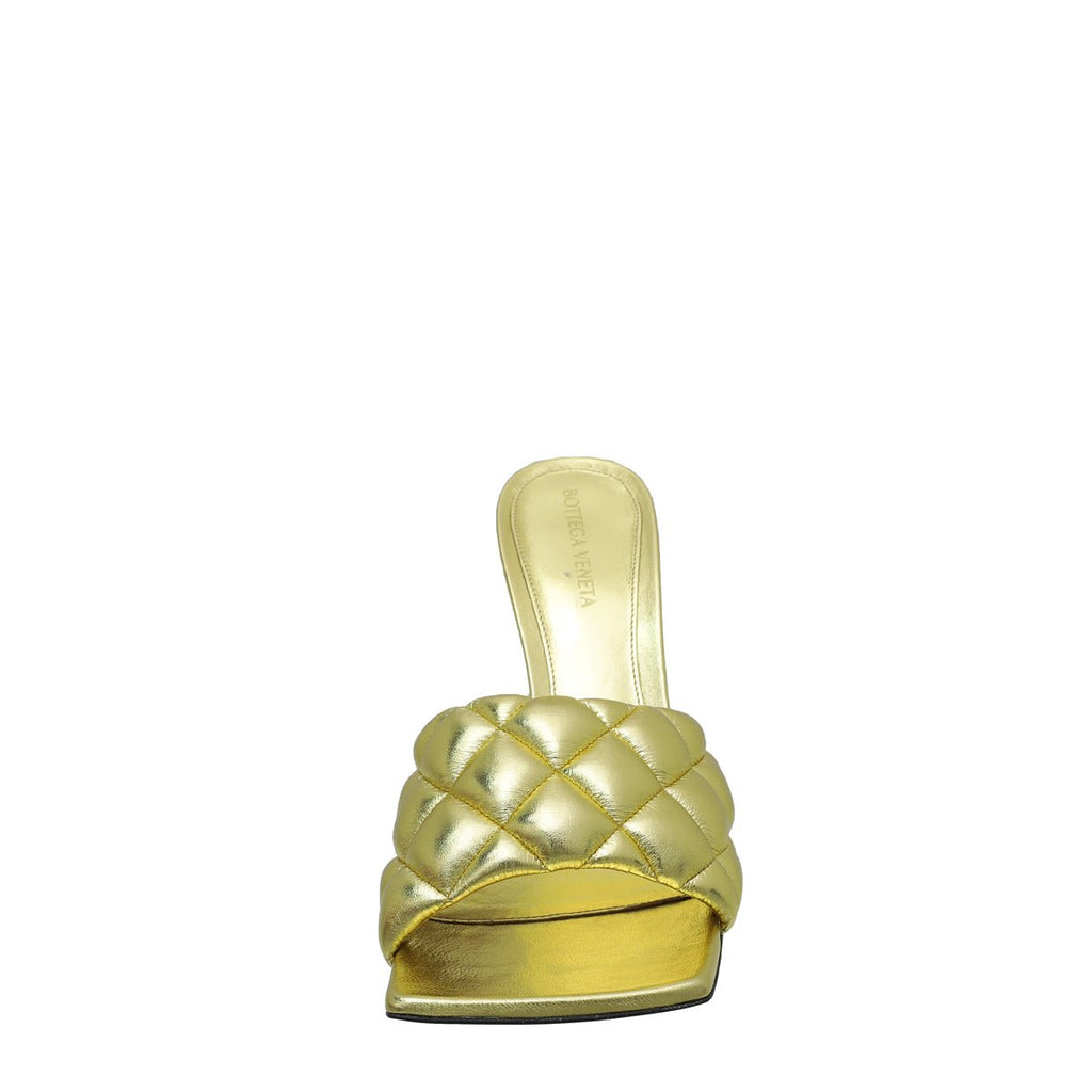 Bottega Veneta Gold Padded Metallised Mules 39