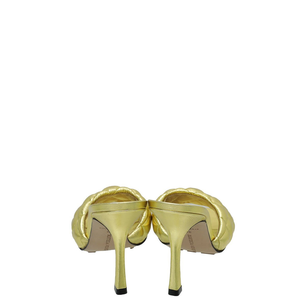 Bottega Veneta Gold Padded Metallised Mules 39