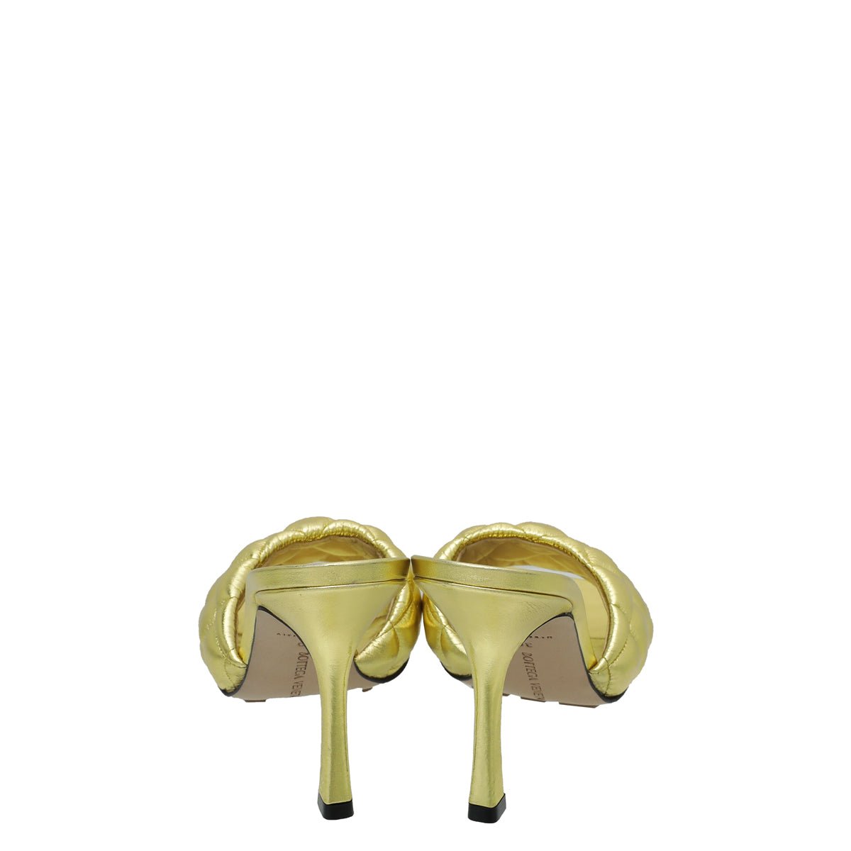 Bottega Veneta Gold Padded Metallised Mules 39