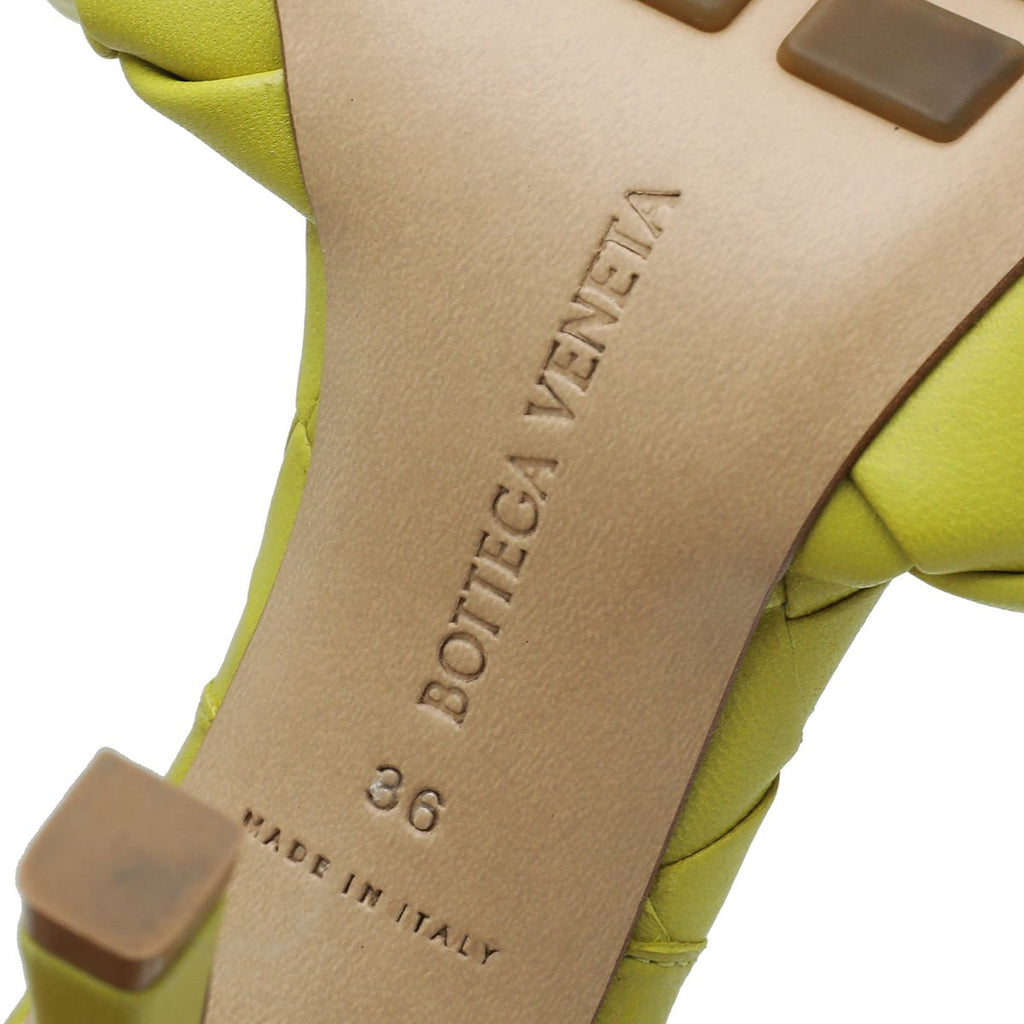 Bottega Veneta Kiwi Intrecciato Nappa Lido Mules 36