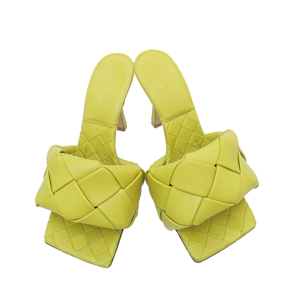 Bottega Veneta Kiwi Intrecciato Nappa Lido Mules 36