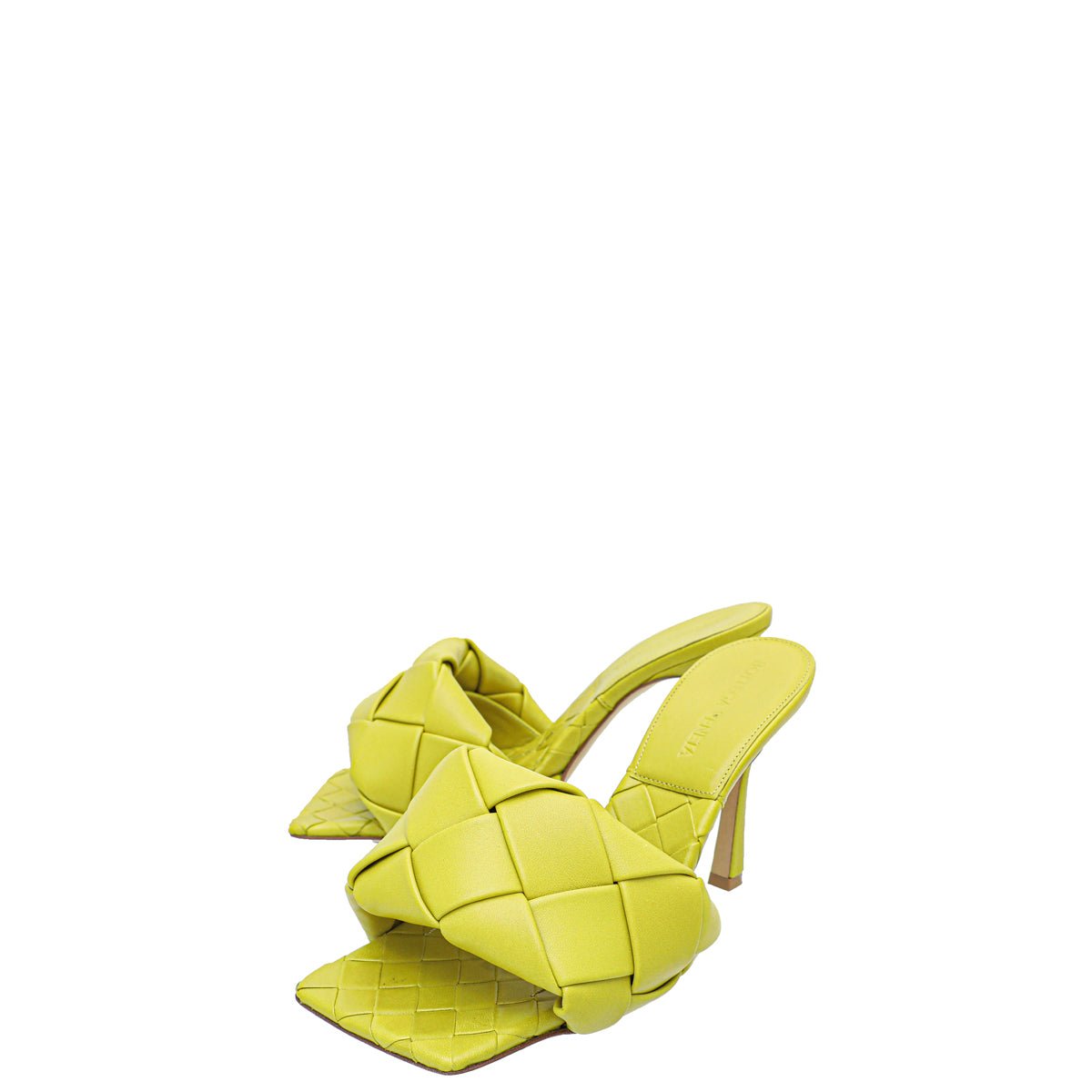 Bottega Veneta Kiwi Intrecciato Nappa Lido Mules 36
