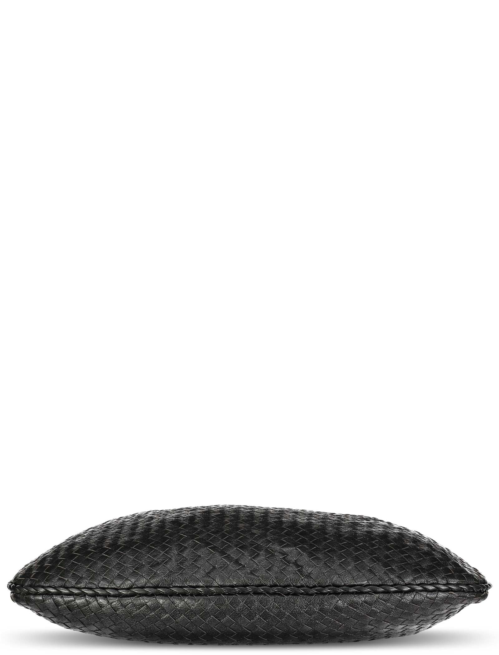 Large Black Metallic Veneta Hobo Bag