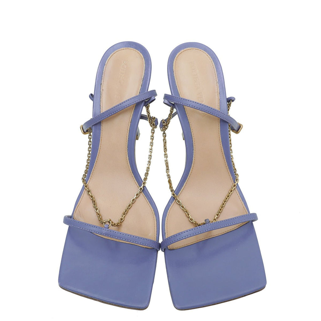 Bottega Veneta Mauve Nappa Stretch Chain Sandals 38.5