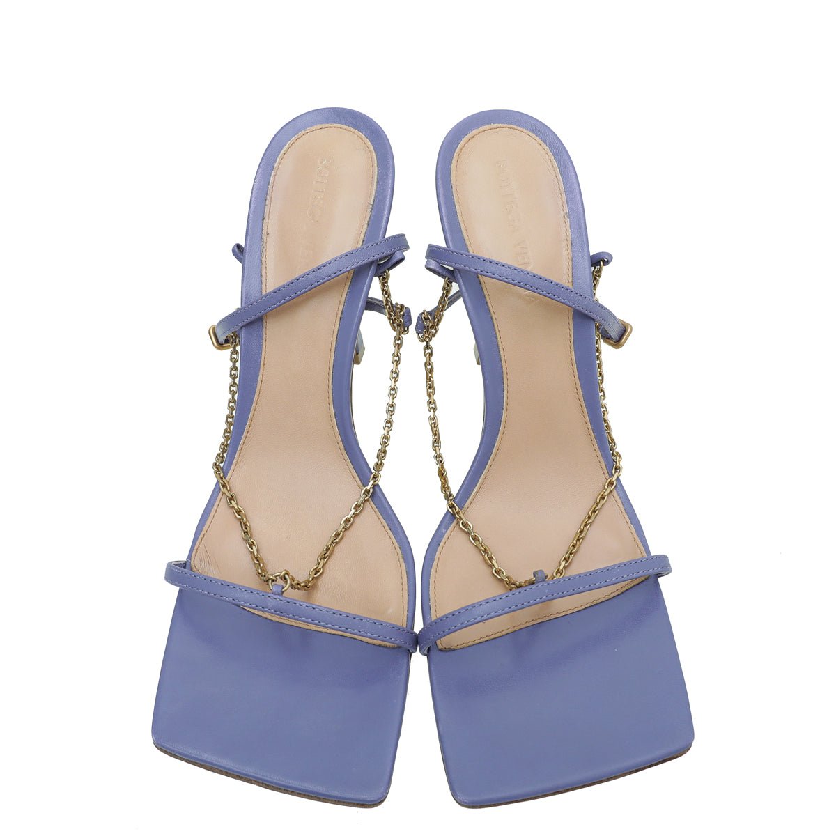 Bottega Veneta Mauve Nappa Stretch Chain Sandals 38.5