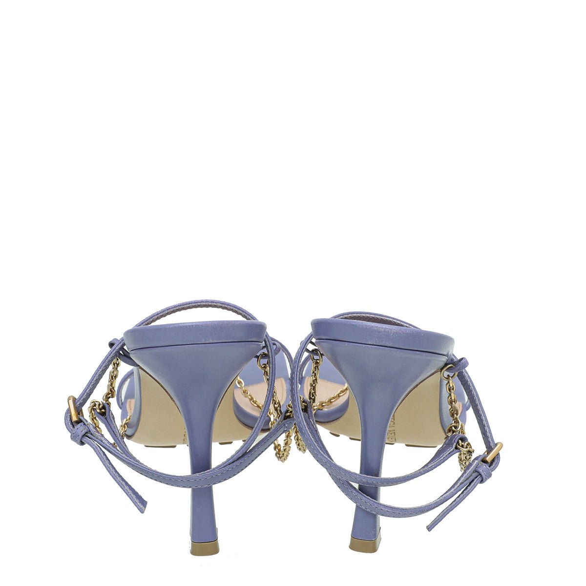 Bottega Veneta Mauve Nappa Stretch Chain Sandals 38.5