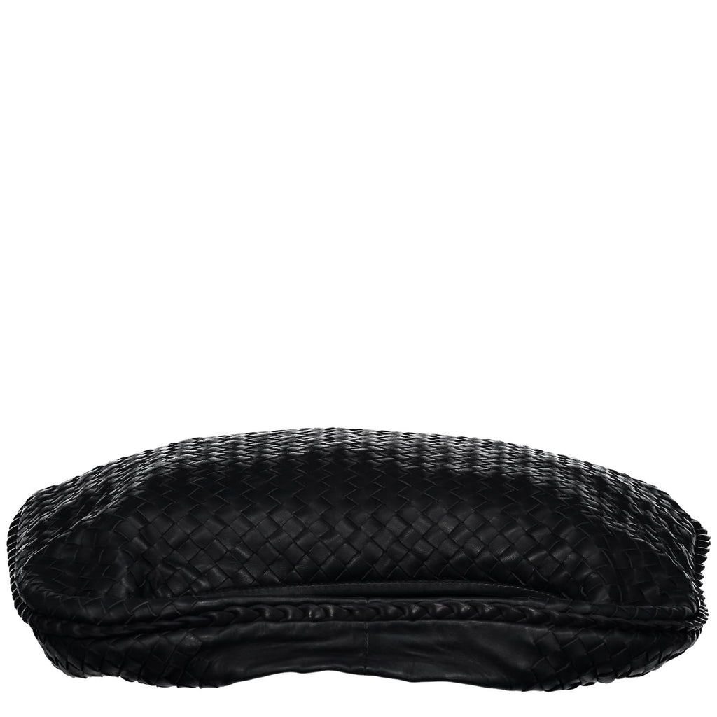 Medium Navy Intrecciato Hobo Bag