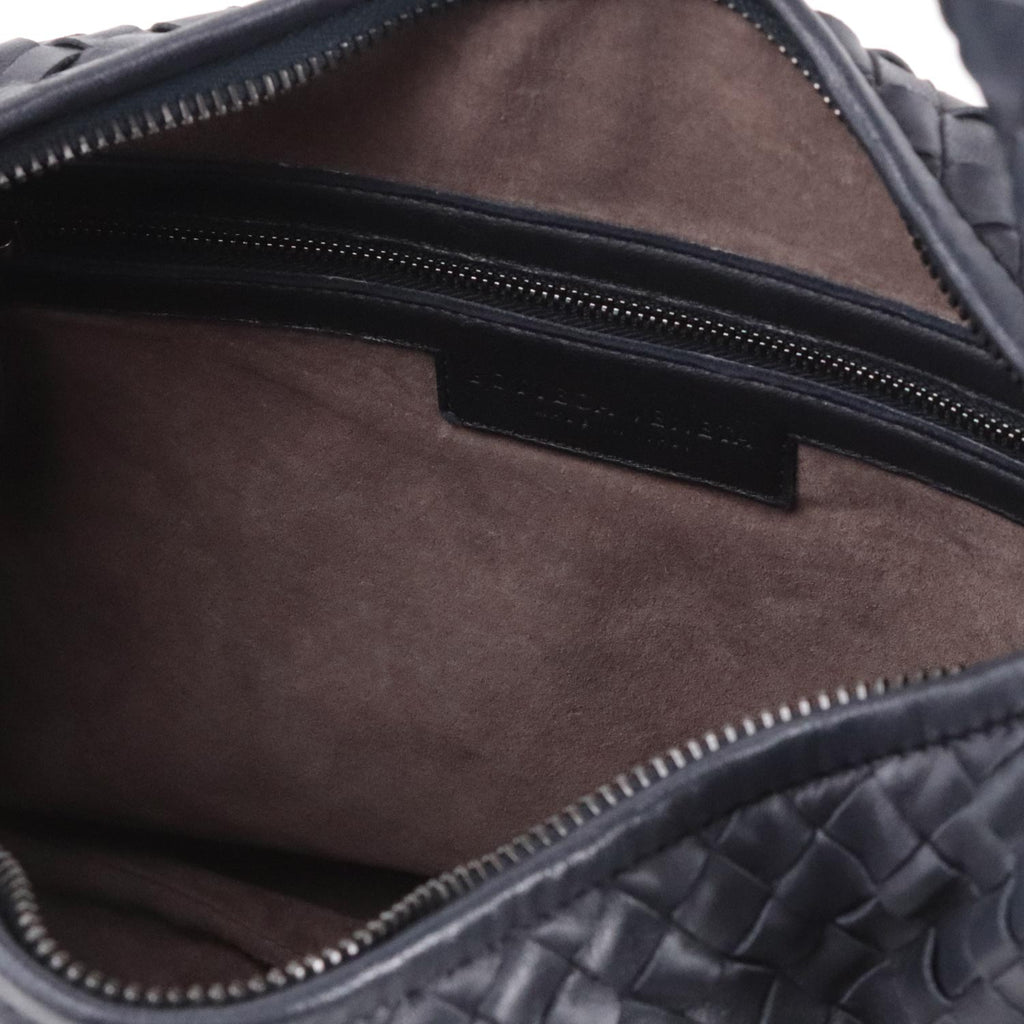 Medium Navy Intrecciato Hobo Bag